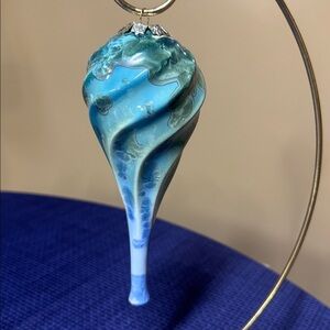 Bill Campbell pottery crystalline christmas ornament 7” long